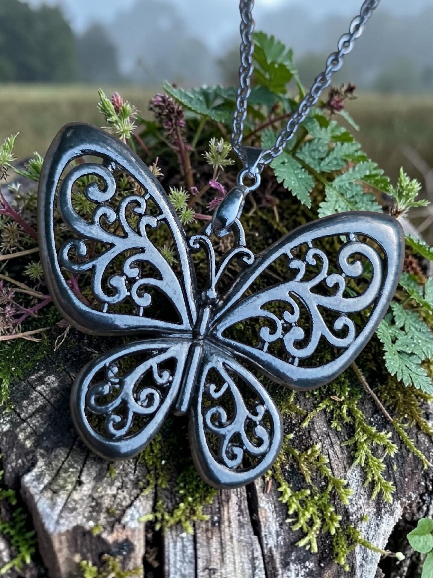 Large Butterfly Pendant Necklace