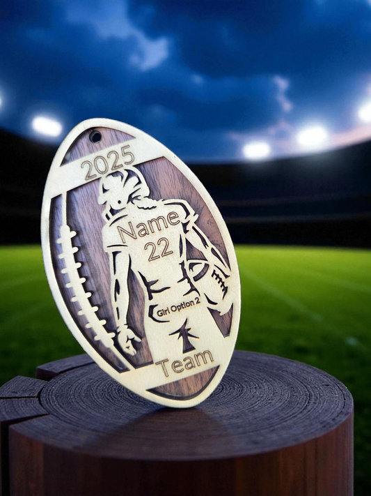 Engraved Football Ornament