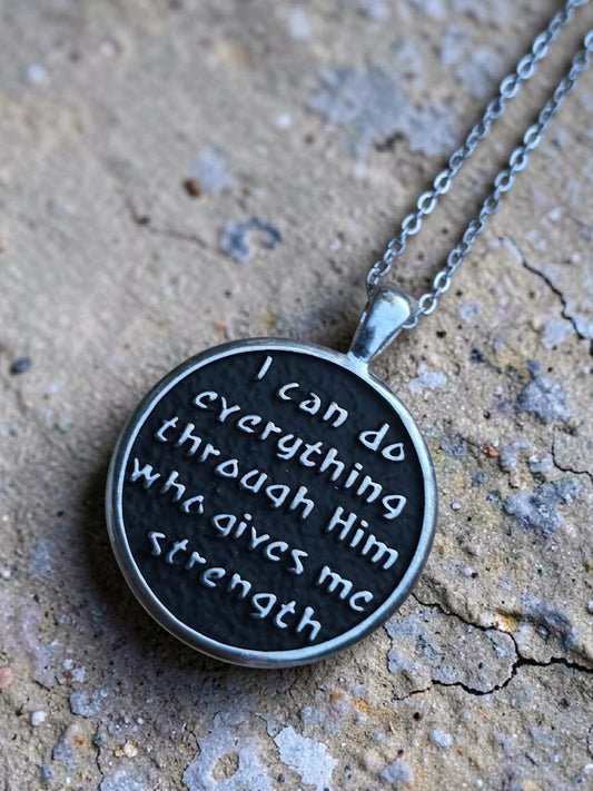 Philippians 4:13 Scripture Pendant Necklace