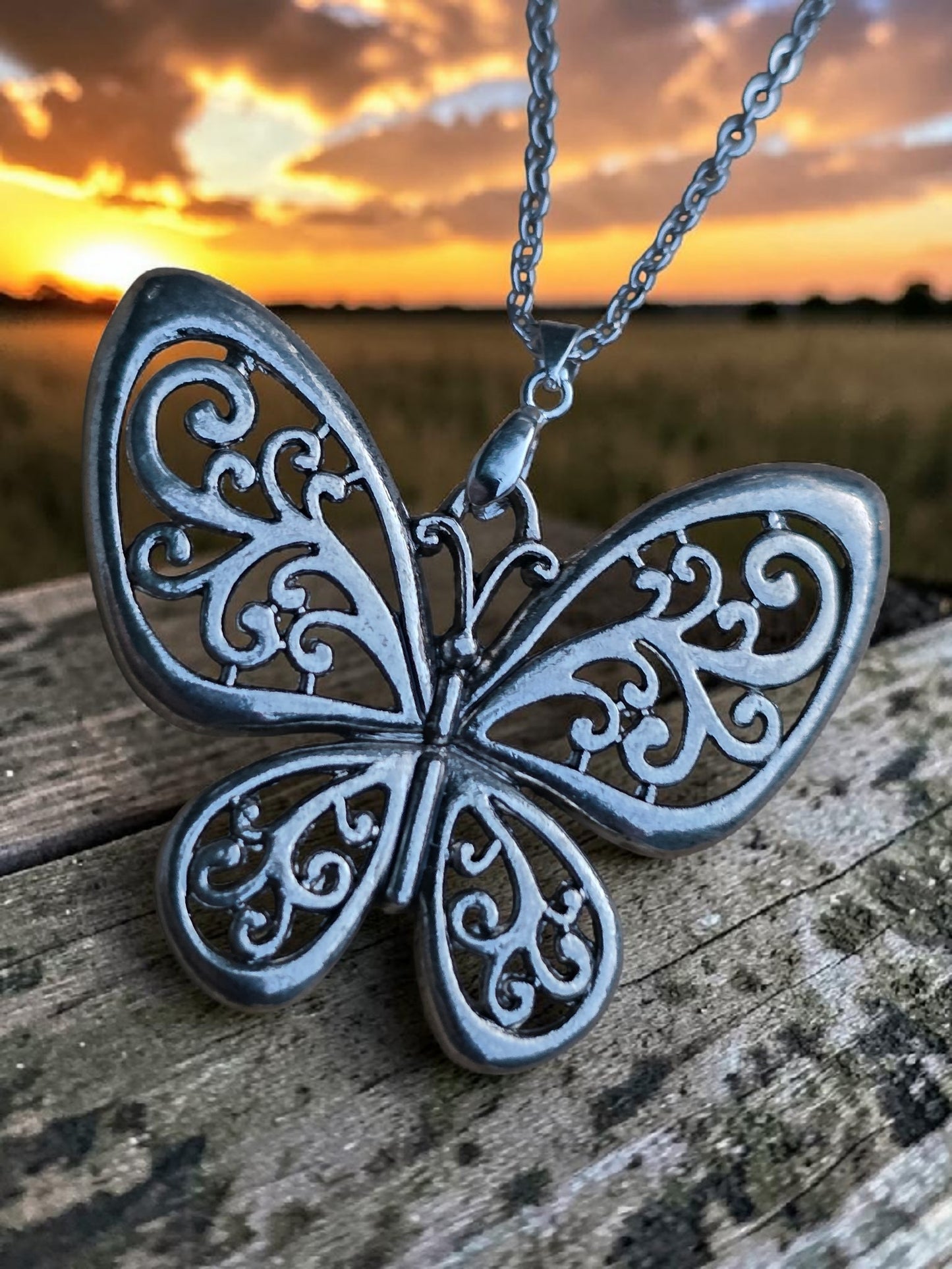 Large Butterfly Pendant Necklace
