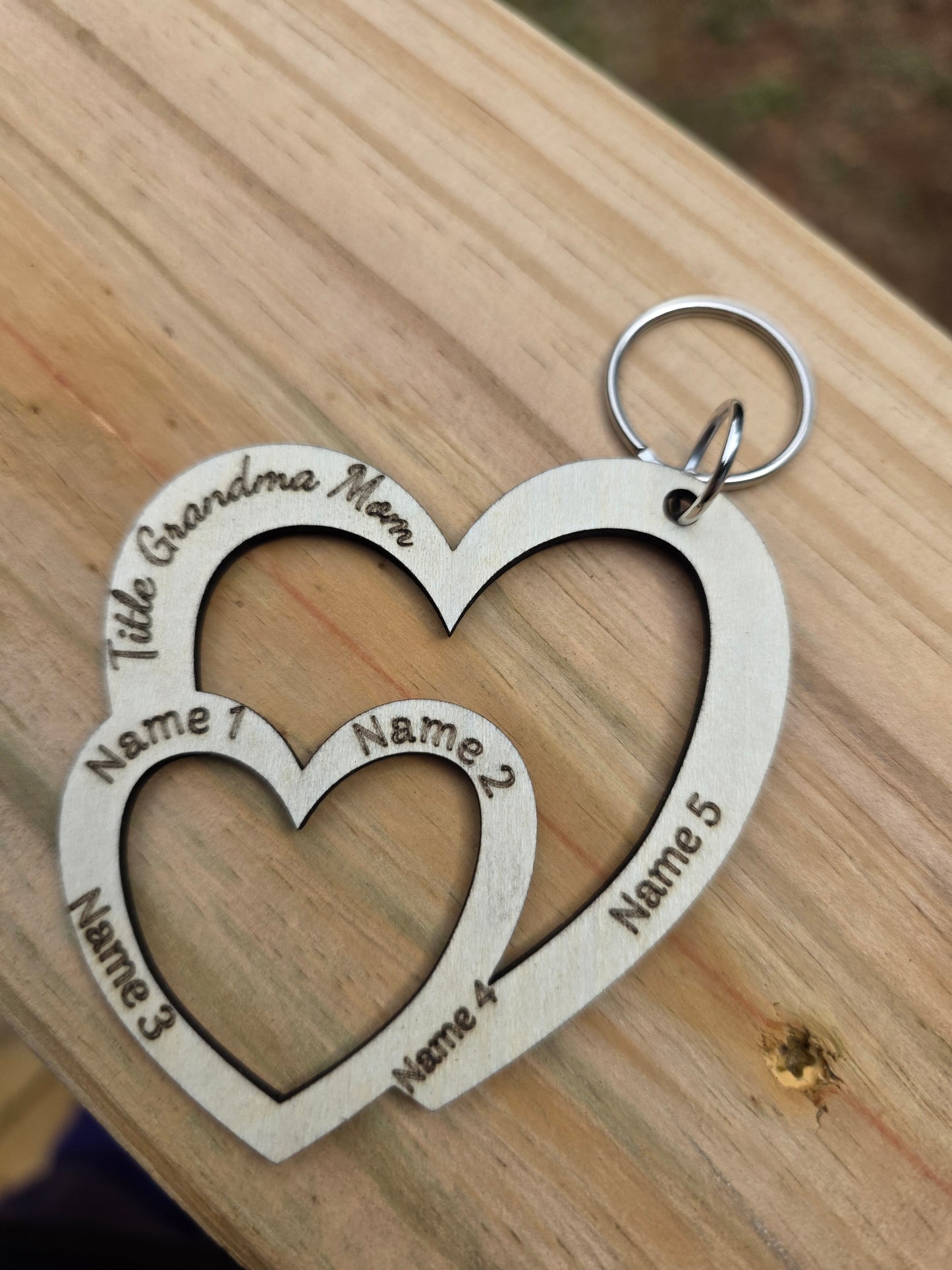 Heart Keychain or Necklace with custom names