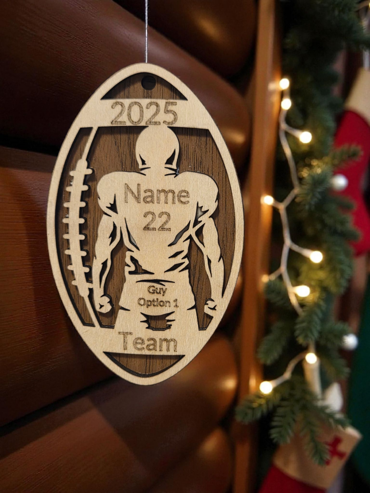 Engraved Football Ornament