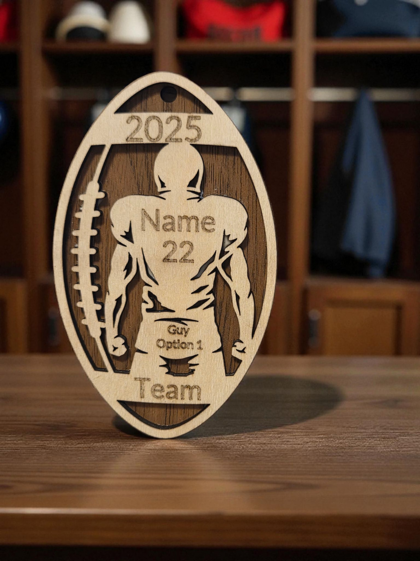 Engraved Football Ornament