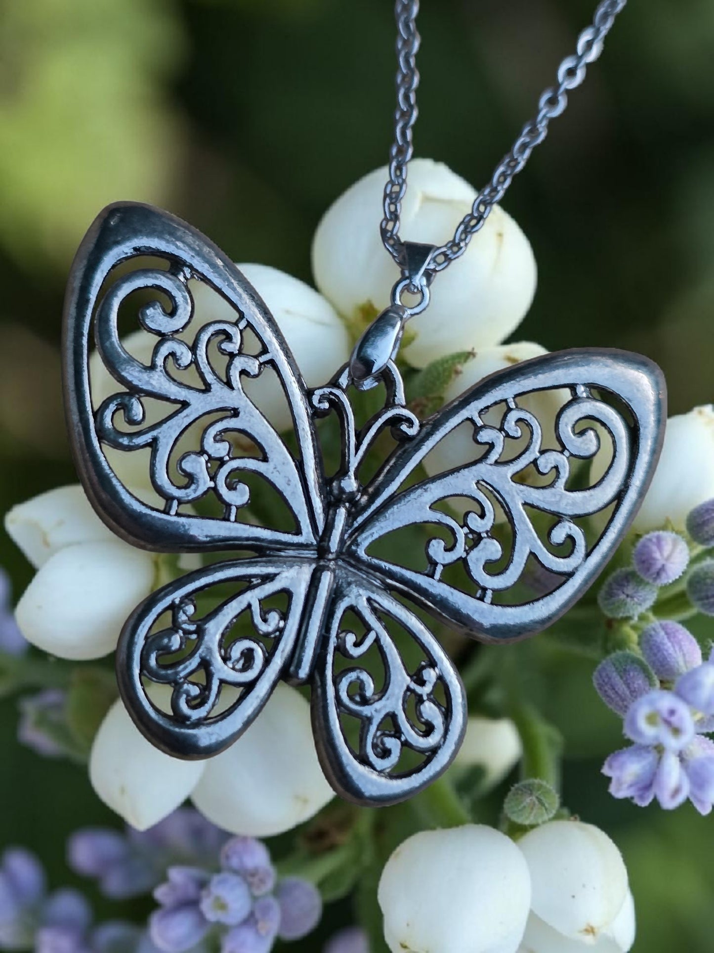 Large Butterfly Pendant Necklace
