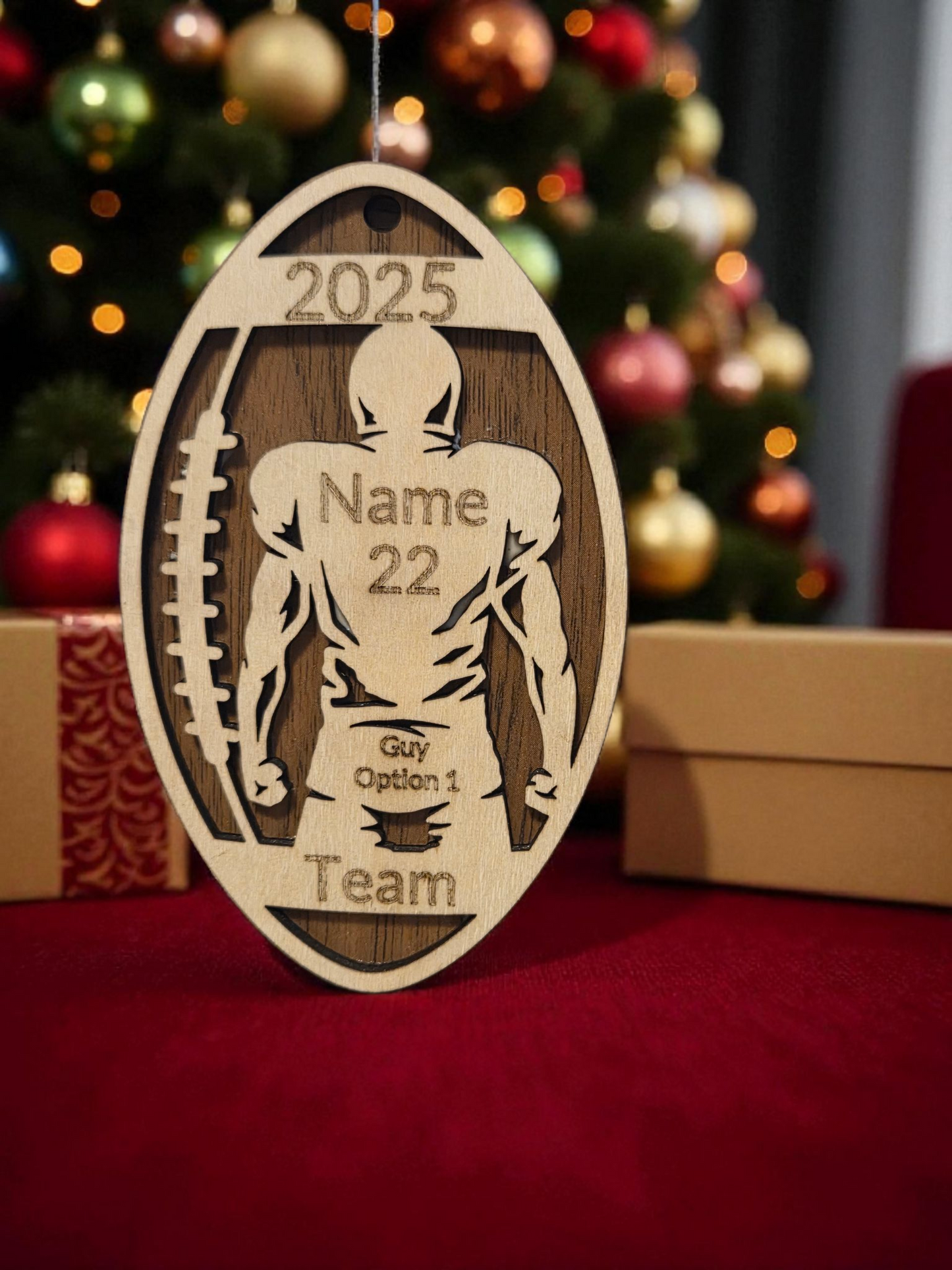 Engraved Football Ornament