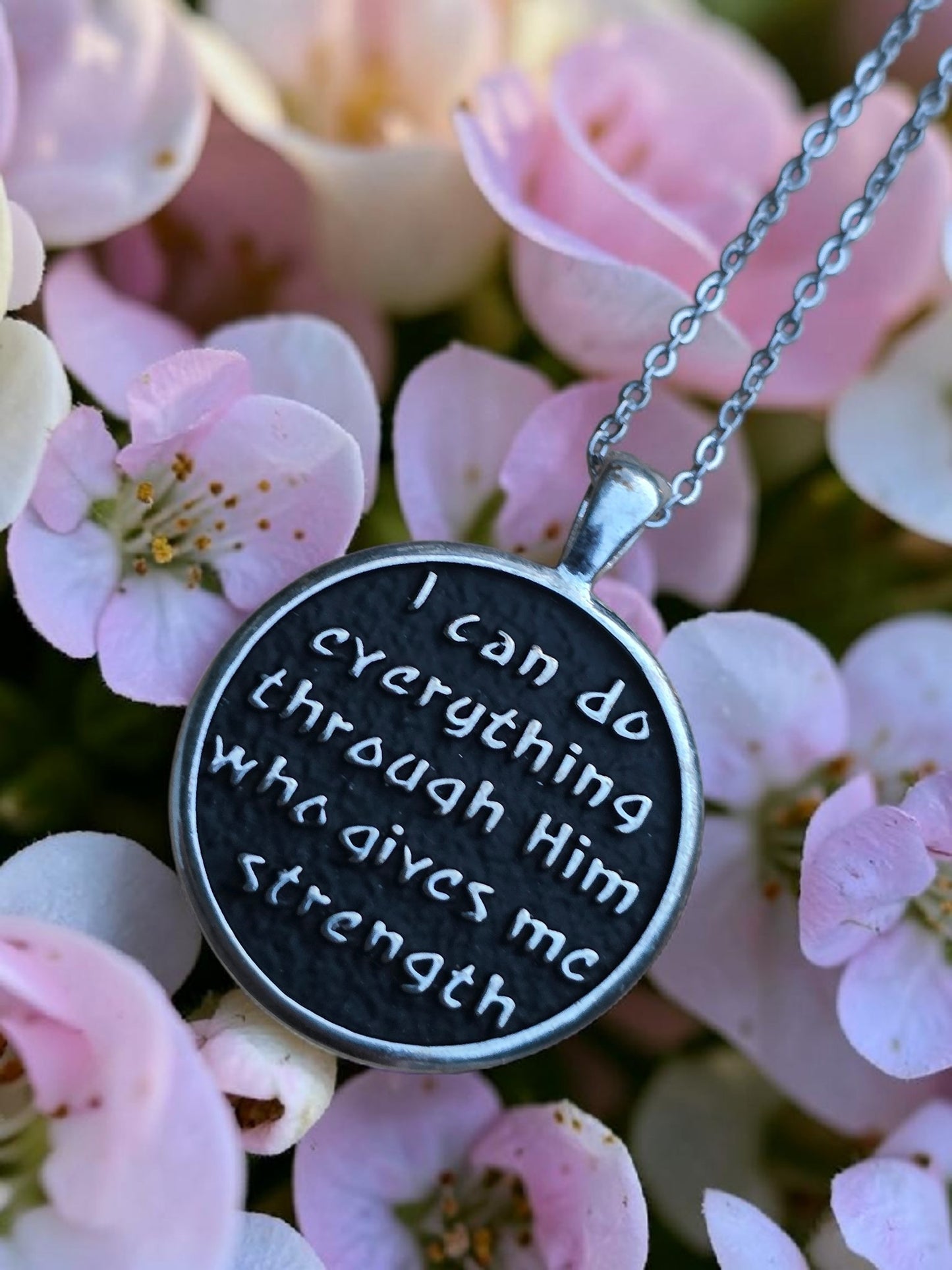 Philippians 4:13 Scripture Pendant Necklace