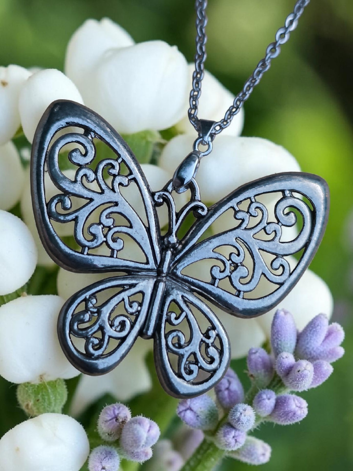 Large Butterfly Pendant Necklace